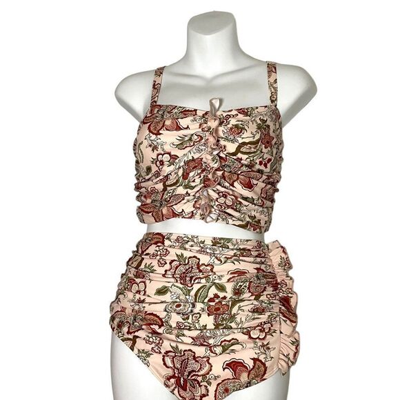 Shein Floral Ruched Ruffle Bikini Top 3XL - Picture 3 of 10